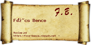 Föcs Bence névjegykártya