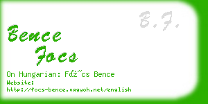 bence focs business card